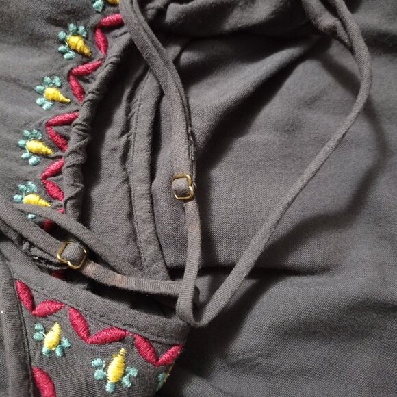 Natural Life Blue Embroidered Relaxed Fit Mini Spaghetti Strap Dress Size S - Picture 9 of 12